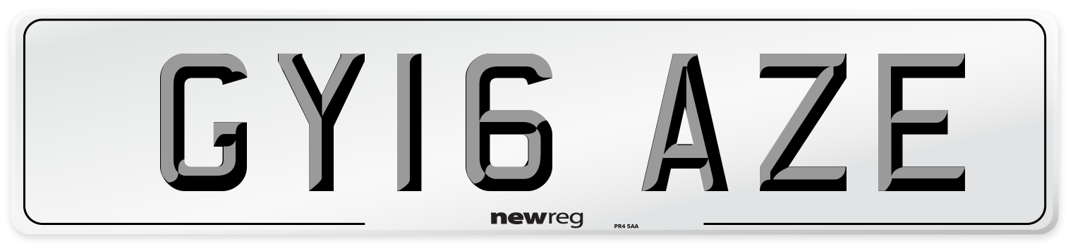 GY16 AZE Number Plate from New Reg